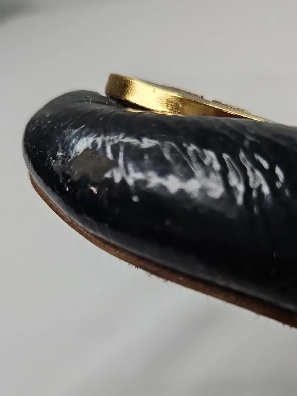 Tory Burch Carolina Navy Blue Patent Leather Logo Ballet Flats Sz 8
